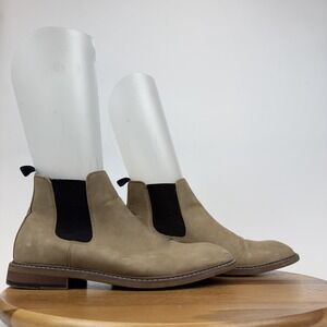 Mens Madden By Steve Madden Memille Beige Nubuck Chelsea Boots Size 10.5